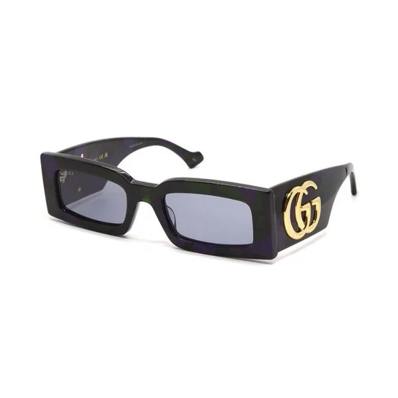 NEW GG1425S 003 GUCCI HAVANA PURPLE AND GREEN SUNGLASSES GUCCI SQUARE EYEWEAR